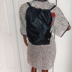 Black Unisex drawstring bag